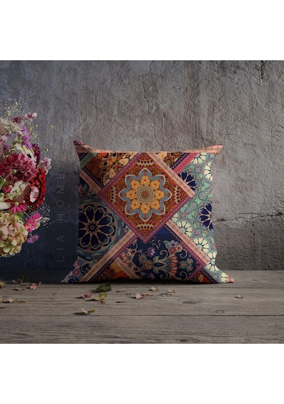 Çift Taraflı Etnik Desenli Dekoratif Kırlent Kılıfı (506970417)