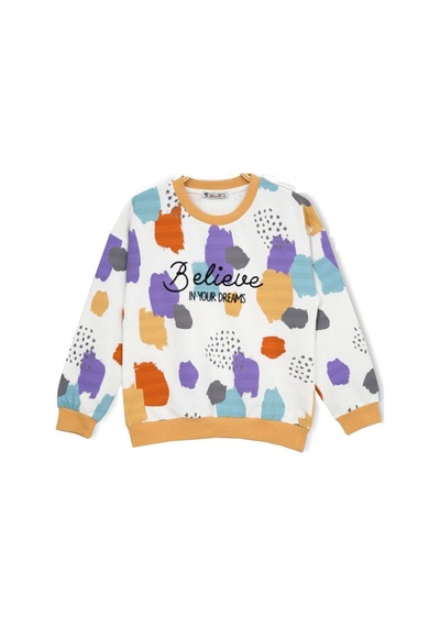 Alglıfe Kız Çocuk Renkli Sweatshırt Turuncu