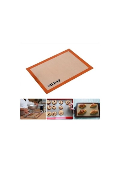 Silikon Silpat Pişirme Matı 30x40 Cm Yapışmaz Fırın Matı Hamur Açma Ve Pişirme Altlığı