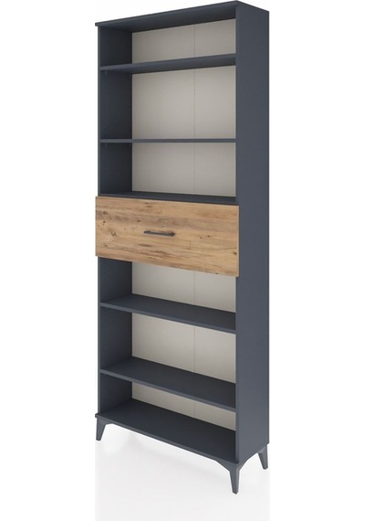 Arges Dolap 5 Raflı Tek Çekmeceli 88x30x221 Antrasit-çam Antrasit