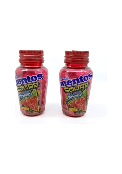 Mentos Sours Şekersiz Tatlandırıcılı C Vitaminli Çilek Aromalı Tablet Şekerleme 49gr X 2 Adet