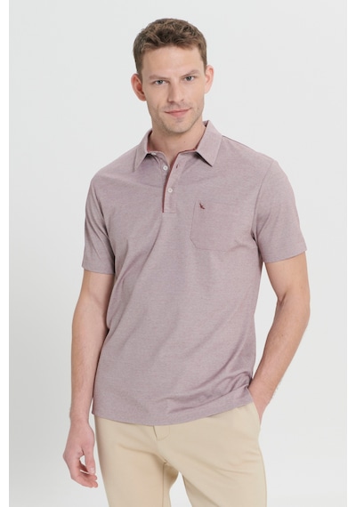 AC&Co / Altınyıldız Classics Erkek Bordo Comfort Fit Rahat Kesim Polo Yaka Pamuklu Kısa Kollu Tişört Bordo