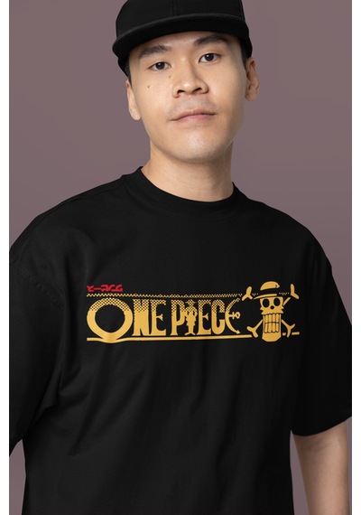 Ace Sabo Monkey D. Luffy Sırt Baskılı Unisex Oversize One Piece K Siyah