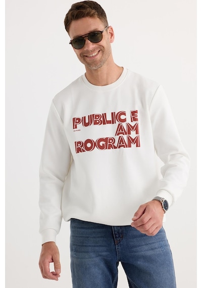 Tudors Unisex Oversize Geniş Kesim Pamuklu Yumuşak Dokulu İçi Polarlı Baskılı Beyaz Sweatshirt-37298 Beyaz Tudors Unisex Oversize Geniş Kesim Pamuklu Yumuşak Dokulu İçi Polarlı Baskılı Beyaz Sweatshirt-37298 Beyaz