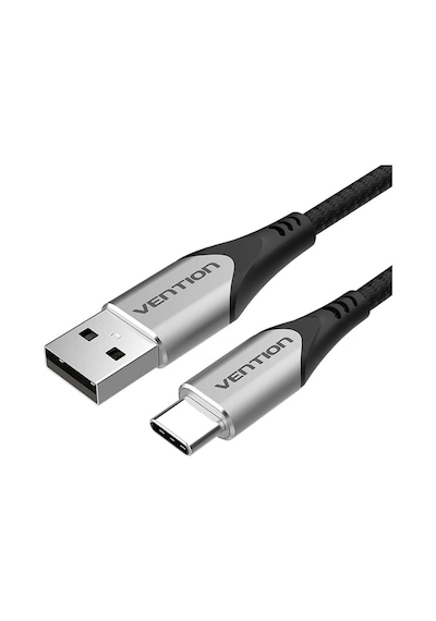 Vention Usb 2,0 Type-a - Type-c 3a Pamuk Örgülü Hızlı Şarj Kablosu 1m - Gri