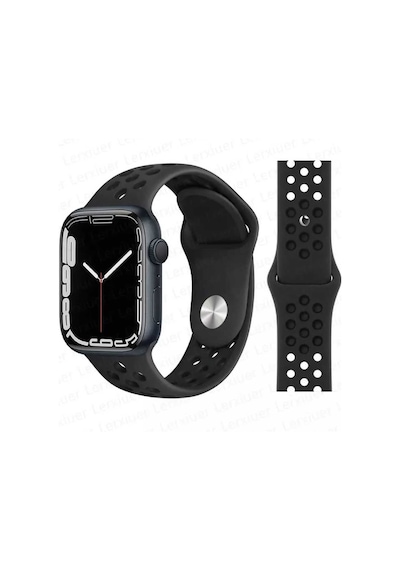 Apple Uyumlu Watch  9-8-7-6-5-4-3-se / 38-40-41 Mm   Delikli Nike Silikon Spor Kordon