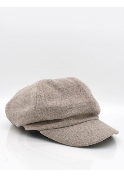 Külah Kadın Kasket Yün Flat Cap Vizon Şapka Vizon Standart