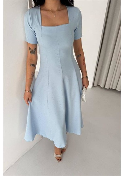 Neşeli Butik Kadın Bebe Mavi Taş Detaylı Kare Yaka Midi Boy Kısa Kollu Elbise Nbk4605 Bebe Mavisi Neşeli Butik Kadın Bebe Mavi Taş Detaylı Kare Yaka Midi Boy Kısa Kollu Elbise Nbk4605 Bebe Mavisi