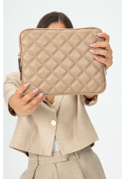 Apple Uyumlu - Unisex iPad Air Pro & Matepad Galaxy Tablet Kılıfı 11" Deri Kapitone -vizon