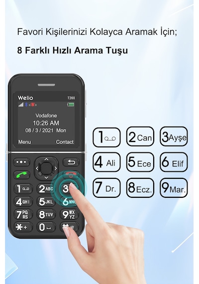 Welio Wkey T200 Tuşlu Kameralı Cep Telefonu