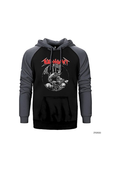 Baphomet Back From The Dead Kırmızı Renk Reglan Kol Sweatshirt / Hoodie