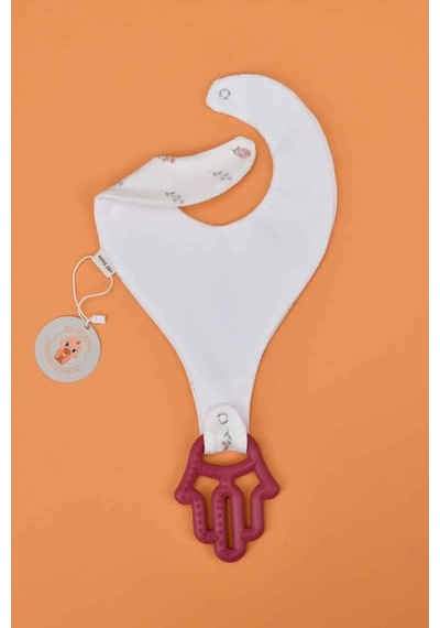 E&f Store Kız Bebek Sıvı Geçirmez Emzik Tutucu Mama Önlüğü Seti Çok Renkli
