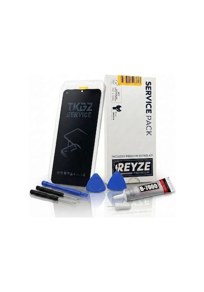 Tkgz - Tecno Spark 20 Pro Uyumlu Lcd Ekran Dokunmatik Reyze Servis Lcd + B-7000 + Tamir Kiti
