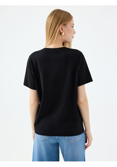 LOFT Regular Fit Kadın Tshirt K.kol Lf2039132 Q1.v1 Siyah