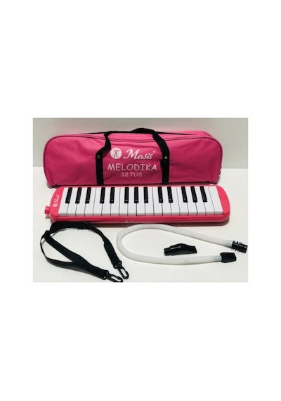 Pembe 32 Tuşlu Melodika Bez Çantalı Pembe