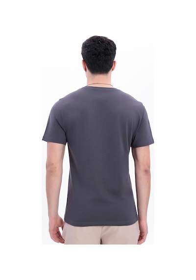 Freemen Erkek/unisex Bisiklet Yaka Basic Tişört %100 Pamuk Antrasit