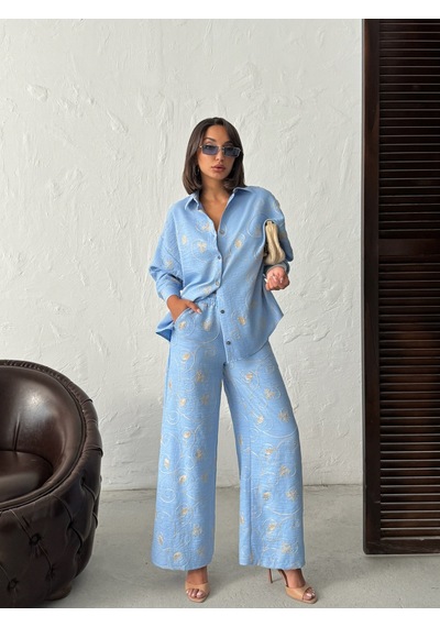 Verymoda Nakışlı Pantolon F1900 Koyu Mavi Dsn2