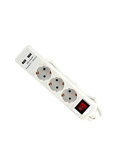 24023 Usb Girişli Üçlü Grup Priz Ve Uzatma Kablosu 0