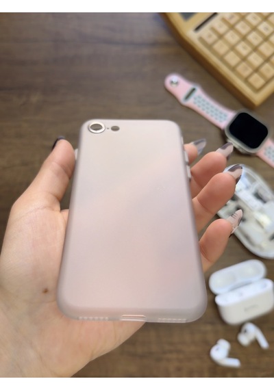 Apple iPhone 7 Uyumlu Süper İnce Mat Ultra Thin Silikon Kılıf Gri