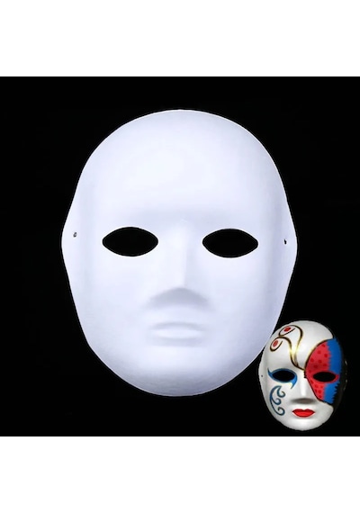 Esenoselect Boyanabilir Surat Model Maske Lastikli Kendin Tasarla -
