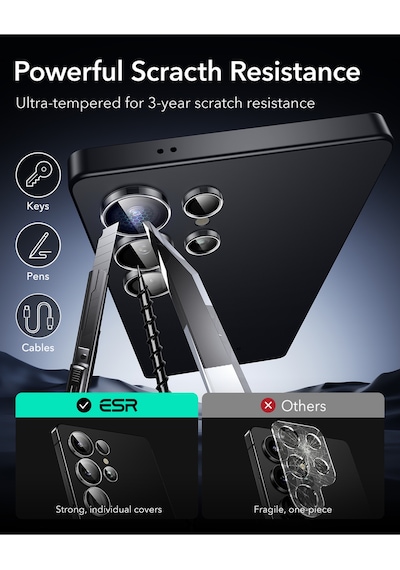 Samsung Uyumlu  S25 Ultra Kamera Lens Koruyucu Şeffaf