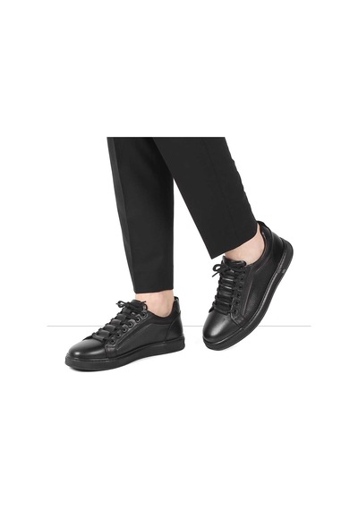 Erkek Siyah Baskılı Kalın Tabanlı Sneaker