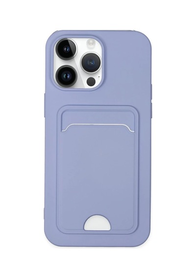 Apple Uyumlu iPhone 14 Pro Uyumlu Kılıf Kelvin Kartvizitli Silikon - Lila