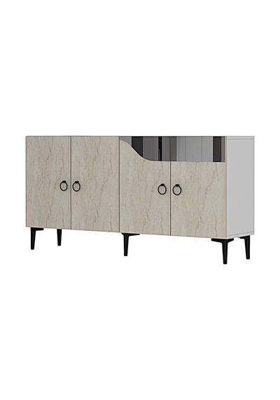Ka1514 Gama Konsol Ve Tv Sehpası 150cm Beyaz-traverten-silver