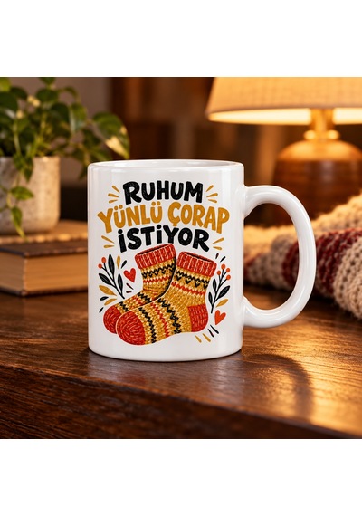 Bezos Kışlık Ruh Tasarımlı Porselen Kupa - Model 889 Krt