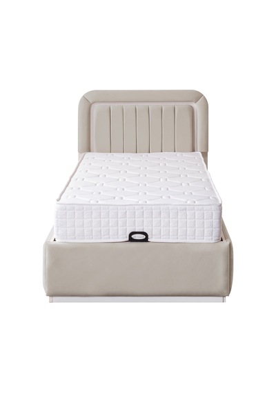 Demonte Baza Seti, Valens Ledli Tek Kişilik Baza Başlık Seti - İkili Set, Bej - 100x200 Cm 100 x 200