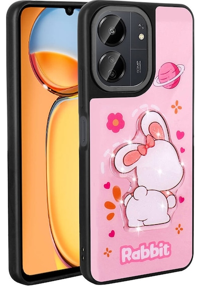 Xiaomi Redmi 13c İle Uyumlu Kılıf Parlayan Kabartmalı İkonik Figürlü Silikon Kapak
