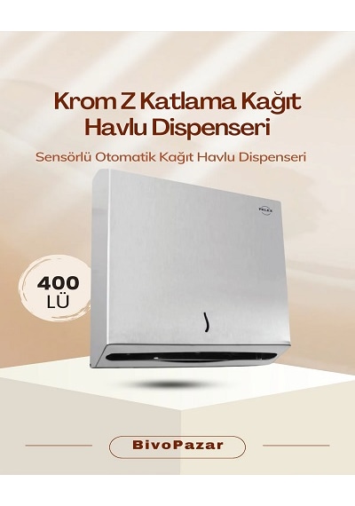 Palex Bivopazar Krom Z Katlama Kağıt Havlu Dispenseri 400 Lü Gümüş