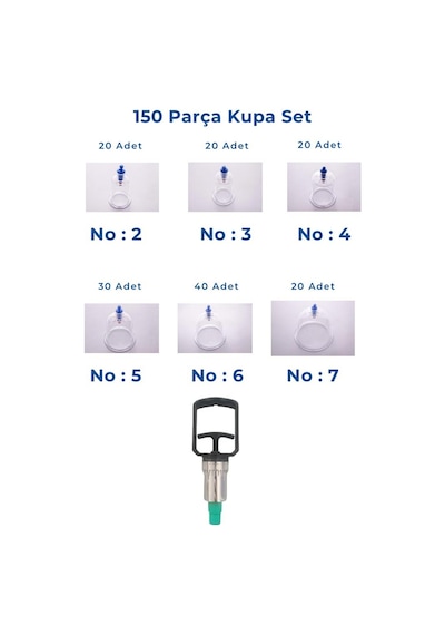Kupasan Hacamat Kupa Seti 150'li