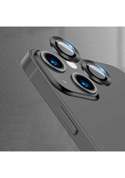 Noktaks - Apple Uyumlu iPhone 13 - Kamera Lens Koruyucu Cl-07 - Siyah - T21298 Siyah