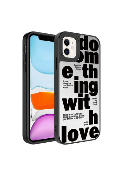 Apple Uyumlu  iPhone 12 Kılıf Aynalı Desenli Kamera Korumalı Parlak Zore Mirror Kılıf