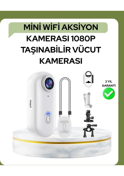 Zenvia 1080p Wifi Spor Kamerası Su Geçirmez Mini Aksiyon Kamera Znv2026 Diğer