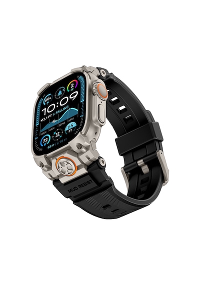 Watch Ultra 49mm Uyumlu Mohseven İwatch Armor Silikon Kordon Titanyum-siyah