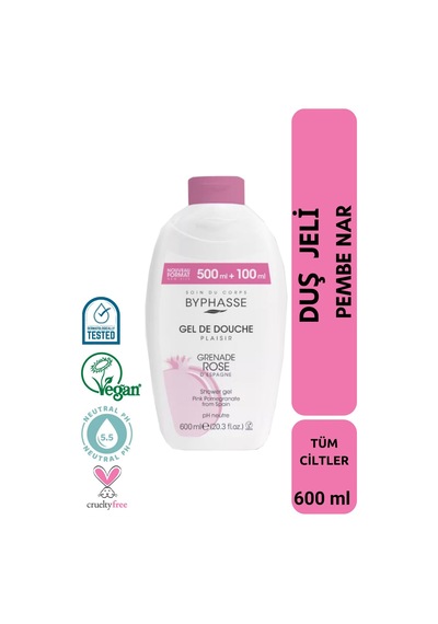 Byphasse Plaisir Pomegranate Pembe Nar Duş Jeli 600 ML