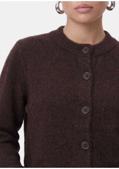 Ritnice Kadın Warm Soft Dokulu Basic Kahverengi Triko Hırka
