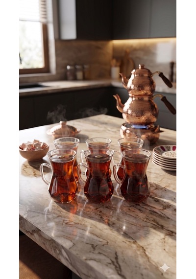 Ayla Borosilikat Cam Bardağı Seti 200ml Renkli