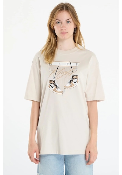 Nike Jordan Flight Women's Oversized T-shirt Kadın Grafik Logo Pamuklu Tişört Krem