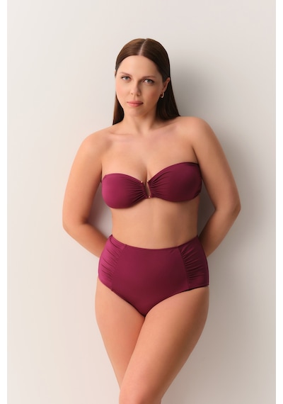 Suwen Metal Aksesuarlı Straplez Bikini Üst Sbn26540c1283 Bordo