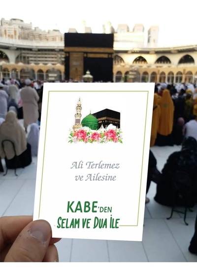 Kabe Den Selam Ve Dua İle Kart 7x10 Cm 36 Adet Karton