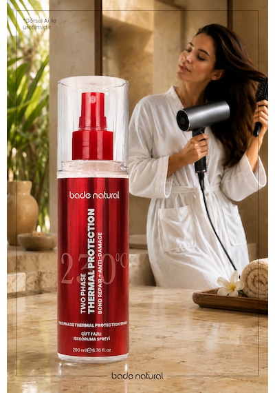 Bade Natural Çift Fazlı Isı Koruma Spreyi 200 Ml