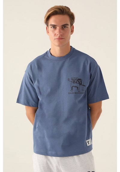 Yale Buldogs İndigo Erkek T-shirt 5274-42827 Mavi
