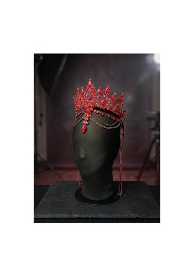 Diamond Veil Crown Alınlıklı Gelin,kına,nişan,söz,after,bride,party Taç Kırmızı - 885835840 Kırmızı