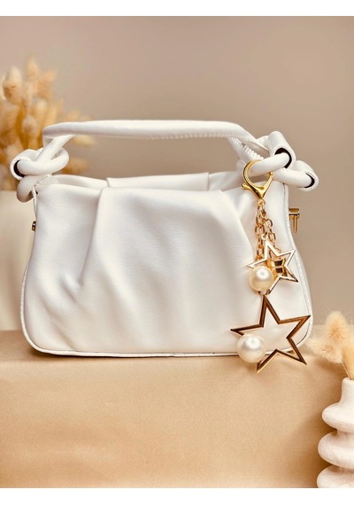 Elora Atelier Hobo Beyaz Charmlı Çanta Çok Renkli