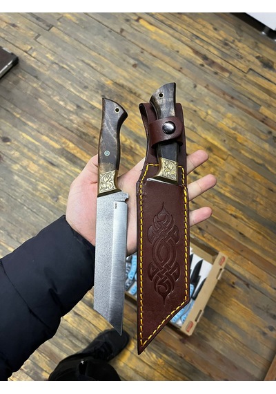 Koleksiyonluk N690 Böhler Çelik Tanto Kamp Bıçak Premium Kalite Açık Kahverengi