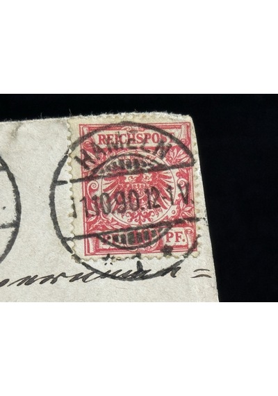 Deutsches Reich 1890 Yılında Alman İmparatorluğu Döneminde Postadan Geçmiş Zarf Reichspost 10 Pfennig Pullu