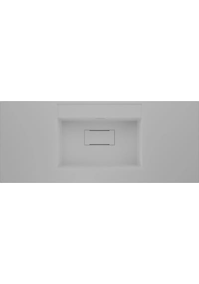 Real Stone Flatstone 100x50 Beyaz Etajerli Granit Banyo Lavabosu Beyaz